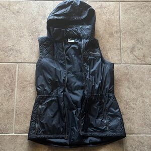 Columbia Black Hooded Quilted Shell Vest (L Women’s)